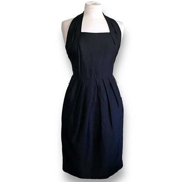 Vintage 90s Lauren Alexandra Womens Dress Sz 10P 10 Petite Black Silk Minimalist - Picture 8 of 13